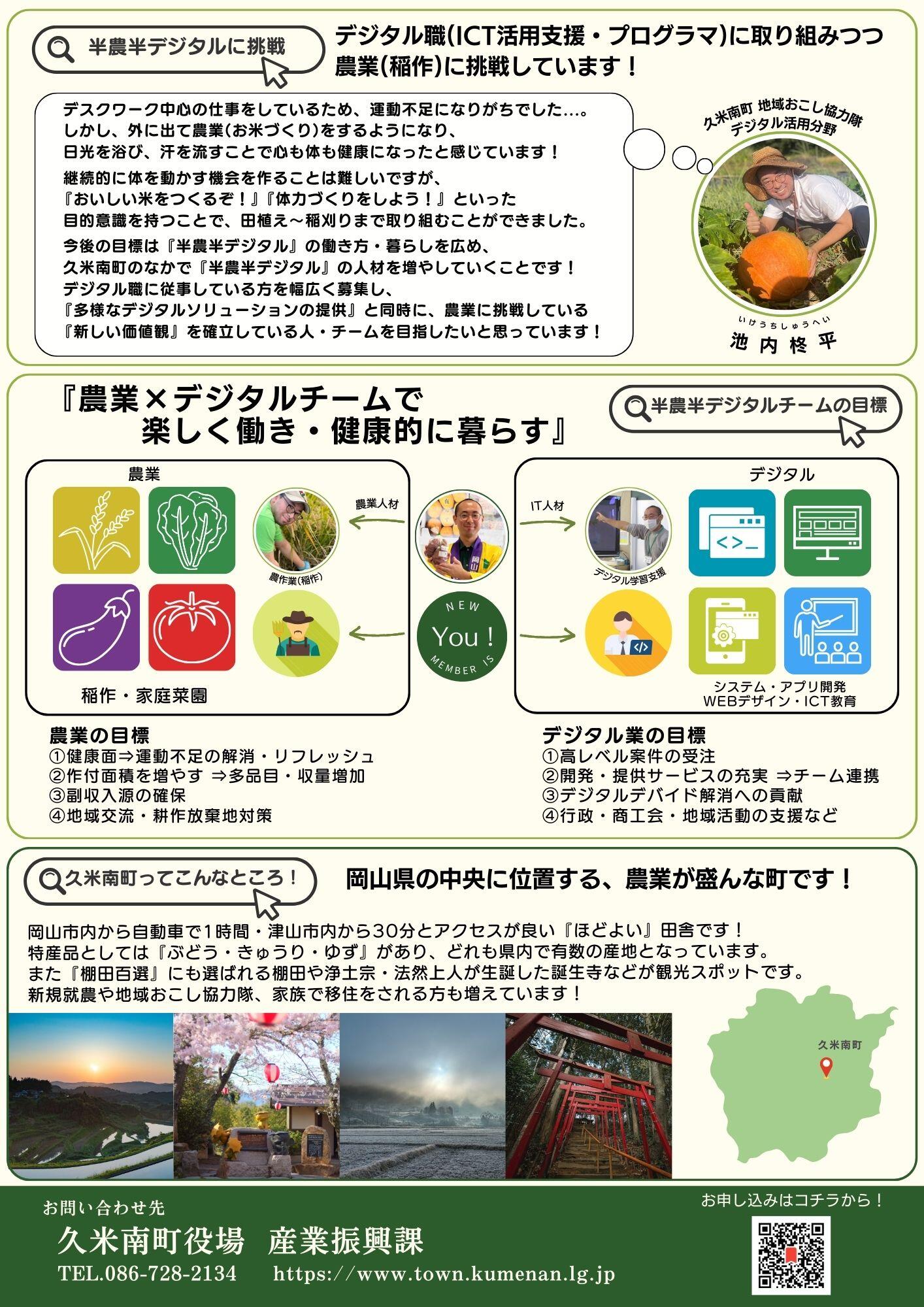 12月6日（金）オンラインセミナー中山間地域で『半農半X』デジタル人材募集～一緒のチームで新たな働き方・生き方に挑戦しませんか～